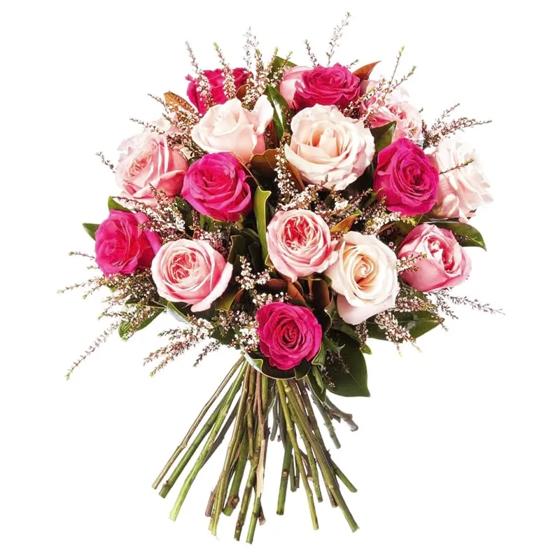 Композиция из 25 пионовидных роз светлый микс